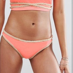 Exclusive Braid Detail Bikini Bottom Size 6